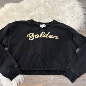 Something, Somewhere GOLDEN Cropped Crewneck Streetwear Minimalist